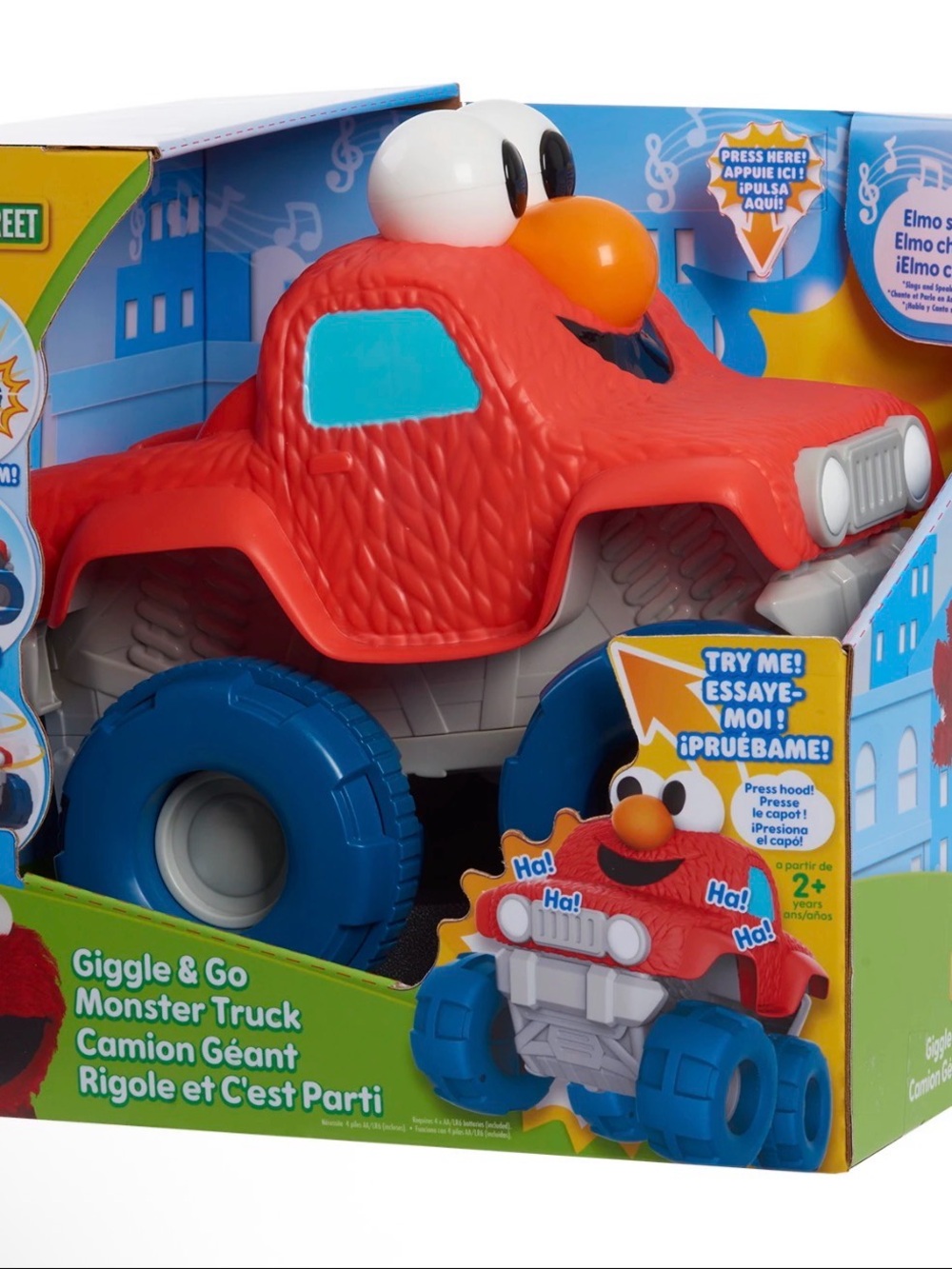 Sesame Street Giggle & Go Elmo Monster Truck Electronic Toy 57593 Tested Works